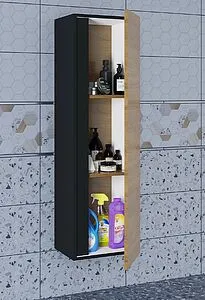 Шкаф-пенал подвесной Uperwood Upd Barsa дуб сонома/чёрный матовый 293020545, 4