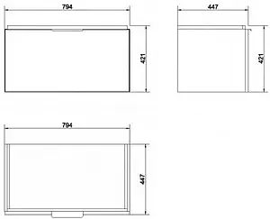 Тумба-умывальник подвесная Cersanit Stillo 80 серый хром/белый P-SZ-STL-CM/AM/ZU80+, 2