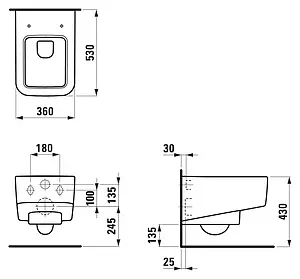 Унитаз подвесной Laufen Pro S белый 8.2096.1.000.000.1 Унитаз подвесной Laufen Pro S белый 8.2096.1.000.000.1, 2