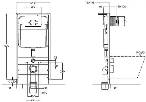 Комплект 5 в 1 BelBagno Loto BB070CHR/SC/BB026/BB042BL с кнопкой белый глянцевый
