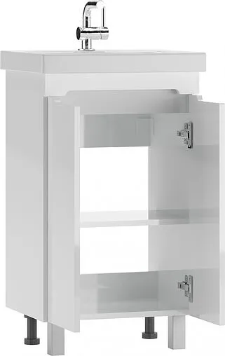 Тумба-умывальник напольная Айсберг Аура 50 белый DA2503T+S-UM-COM50/1-w