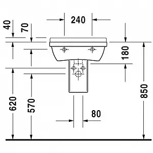 Полупьедестал Duravit Starck 3 белый 0865170000 Полупьедестал Duravit Starck 3 белый 0865170000, 2