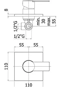 Смеситель для душа скрытого монтажа Paffoni Tango хром TA010CR Смеситель для душа скрытого монтажа Paffoni Tango хром TA010CR, 2