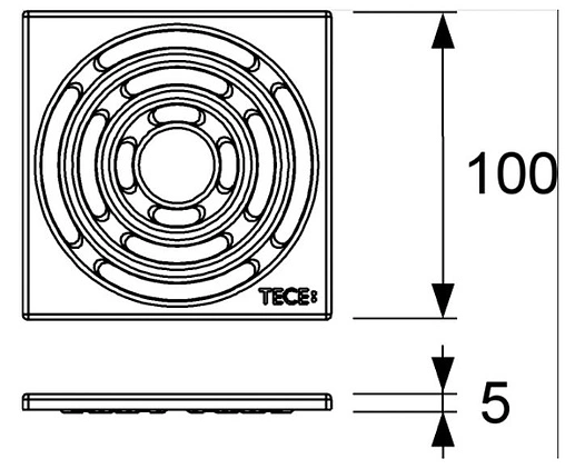 Трап горизонтальный Set TECEdrainpoint S 100x100мм KDP-S110