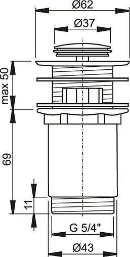 Выпуск автоматический для раковины с переливом AlcaPlast хром A391