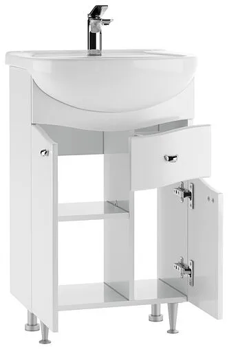 Тумба под умывальник напольная Айсберг Волна 55 белый DA1017T