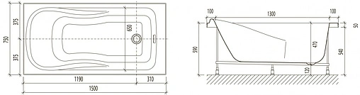 Ванна акриловая Aquanika Optima 150х75 A1015070005