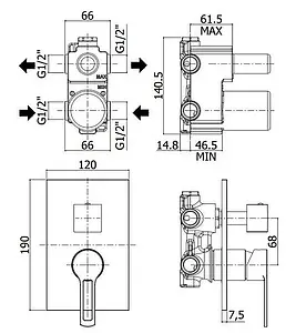 Смеситель для ванны скрытого монтажа Paffoni Ringo белый матовый RIN018BO/M, 2