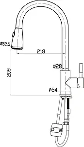 Смеситель для кухни с выдвижным изливом BelBagno Nova нержавеющая сталь BB-LAM31-IN, 3