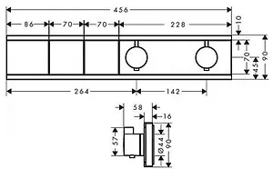 Термостат для 2 потребителей Hansgrohe RainSelect шлифованная бронза 15380140, 2