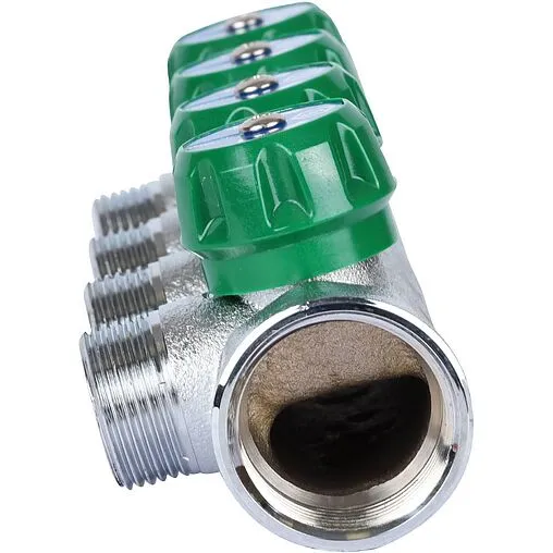 Коллектор регулирующий проходной 4 отвода 1&quot;в/н x ¾&quot;ек Stout SMB-6850-013404