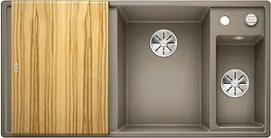 Мойка кухонная Blanco Axia III 6 S 100 R (доска ясень) серый беж 523469, 1