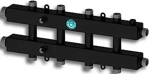 Коллектор распределительный 5 контуров 1¼"н x 1"н Север-КМ5 1925023 Коллектор распределительный 5 контуров 1¼"н x 1"н Север-КМ5 1925023, 1