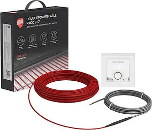 Теплый пол (нагревательный кабель) Royal Thermo Doublepower Cable 500Вт 4.2м² RTDC 2-17-500 комплект с RTS-16 Теплый пол (нагревательный кабель) Royal Thermo Doublepower Cable 500Вт 4.2м² RTDC 2-17-500 комплект с RTS-16, 2