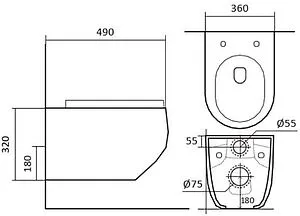 Унитаз подвесной безободковый Aquatek Европа белый AQ1900-00, 2