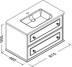 Тумба-умывальник подвесная ISVEA Siento 80 белый 27SIS001080I+10SL51081SV Тумба-умывальник подвесная ISVEA Siento 80 белый 27SIS001080I+10SL51081SV, 2