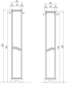 Шкаф-пенал напольный Aquaton Элен 30 R белый 1A228603EN01R, 2