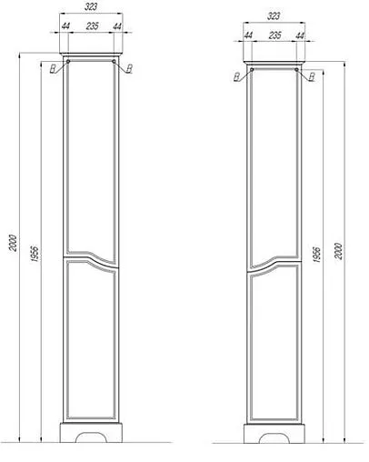 Шкаф-пенал напольный Aquaton Элен 30 R белый 1A228603EN01R