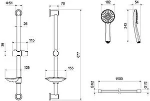 Душевая стойка Aquatek Бетта чёрный матовый AQ2013MB Душевая стойка Aquatek Бетта чёрный матовый AQ2013MB, 2