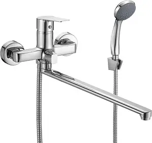 Смеситель для ванны с длинным изливом Milardo Helic хром HELSB02M10 Смеситель для ванны с длинным изливом Milardo Helic хром HELSB02M10, 1