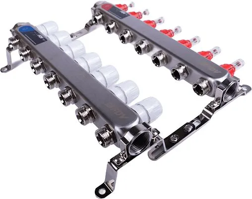 Группа коллекторная с расходомерами 7 отводов 1&quot;в/в x ¾&quot;ек FDV S1101A-1/7