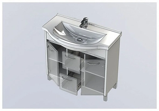 Тумба под умывальник напольная Aquanet Донна 90 дуб белый 00169181