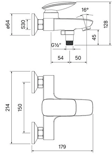 Смеситель для ванны IDDIS Stone хром STOSB00i02WA
