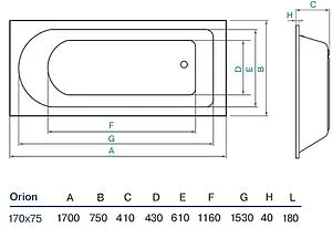 Ванна акриловая Koller Pool Orion 170х75 Ванна акриловая Koller Pool Orion 170х75, 3