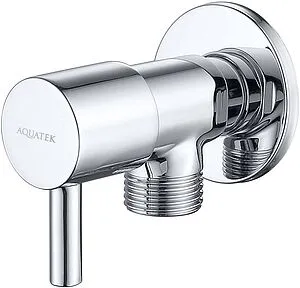 Кран шаровый угловой ½"н x ½"н хром Aquatek AQ2450CR Кран шаровый угловой ½"н x ½"н хром Aquatek AQ2450CR, 1