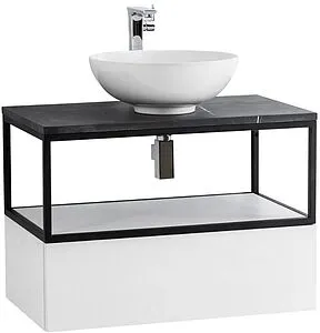 Консоль с умывальником подвесная Cezares Cadro 80 чёрный CADRO-80/46/30-1C-SO-MET-ST+ Консоль с умывальником подвесная Cezares Cadro 80 чёрный CADRO-80/46/30-1C-SO-MET-ST+, 5