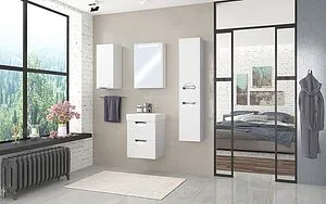 Шкаф-пенал подвесной с бельевой корзиной Aquaton Сильва 30 R дуб полярный 1A215603SIW7R, 5