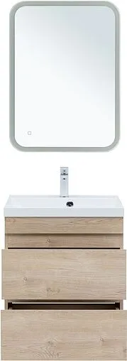 Тумба-умывальник подвесная Aquanet Нота New 60 дуб светлый 00334197+00204117