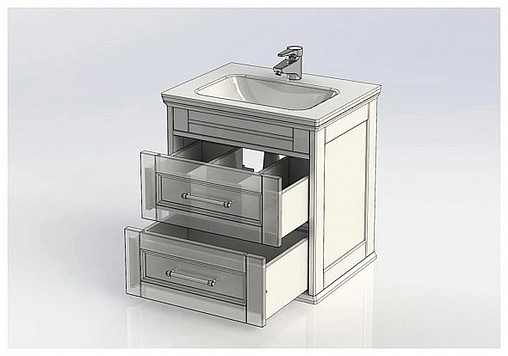 Тумба под умывальник Aquanet Бостон М 60 белый 00209679