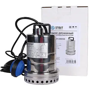 Насос дренажный Q=10.5м³/ч H=10м Stout SPD-0001-200450 Насос дренажный Q=10.5м³/ч H=10м Stout SPD-0001-200450, 5