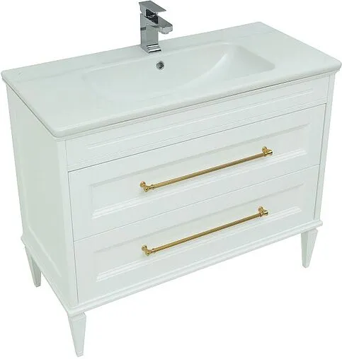 Тумба-умывальник Aquanet Бостон М 100 белый матовый 00243781+