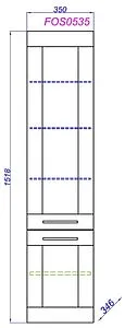 Шкаф-пенал подвесной Aqwella Foster 35 дуб сонома FOS0535DS Шкаф-пенал подвесной Aqwella Foster 35 дуб сонома FOS0535DS, 2