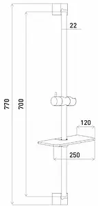 Душевая штанга Gross Aqua Space хром GA288, 2