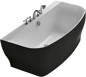 Ванна акриловая BelBagno 165x78 белый/панель черный матовый BB74-NERO, 1
