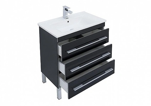 Тумба под умывальник напольная Aquanet Верона N 75 чёрный 00186288