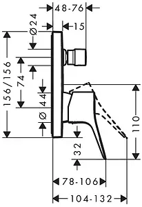 Смеситель для ванны скрытого монтажа Hansgrohe Vivenis хром 75415000 Смеситель для ванны скрытого монтажа Hansgrohe Vivenis хром 75415000, 2