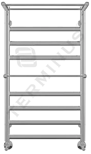 Полотенцесушитель водяной лесенка Terminus Хендрикс+ с полкой П9 500х896 полированная сталь 4620768886874, 1