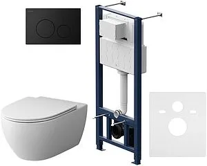 Комплект 6 в 1 Am.Pm Awe FlashClean IS49038.111700 с кнопкой черный матовый Комплект 6 в 1 Am.Pm Awe FlashClean IS49038.111700 с кнопкой черный матовый, 1