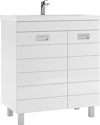 Тумба-умывальник напольная Домино Cube 75 белый DC5003T+4627173210102