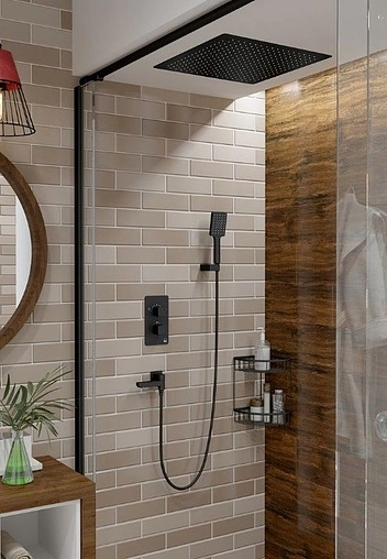 Душевая система с термостатом для ванны Timo Petruma чёрный матовый SX-5019/03SM