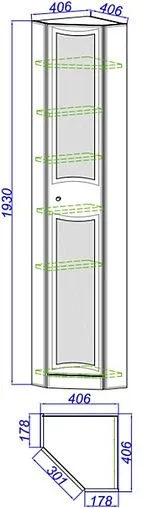 Шкаф-пенал напольный Aqwella Barcelona 40 белый Ba.05.45/L Шкаф-пенал напольный Aqwella Barcelona 40 белый Ba.05.45/L