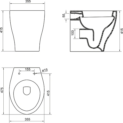 Унитаз приставной BelBagno Alba белый BB125CB