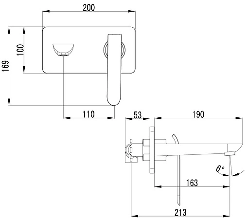 Смеситель для раковины из стены Lemark Melange белый/хром LM4926CW