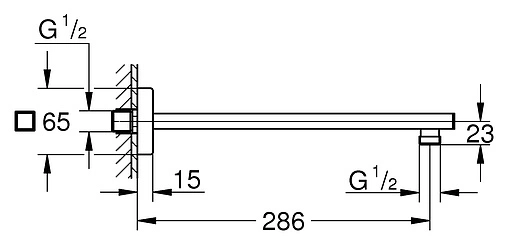 Держатель верхнего душа на стену Grohe Rainshower neutral хром 27709000
