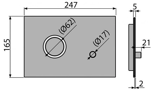 Клавиша смыва для унитаза AlcaPlast FLAT STING кнопки/alunox-мат, кольца/хром глянцевый