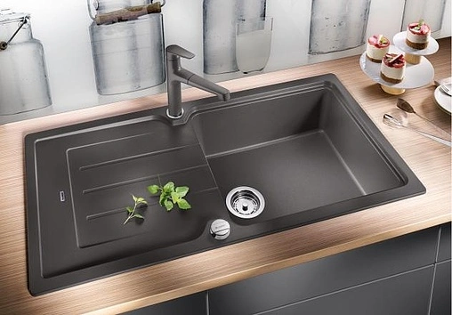 Смеситель для кухни с выдвижным изливом Blanco Felisa-S тёмная скала 520346